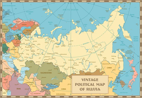 Rusya Federasyonu eski vintage Haritası