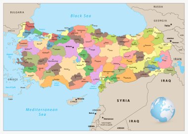 Türkiye detaylı idari Haritası