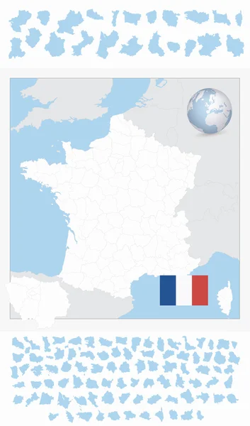 Κενό διάρθρωσης Χάρτης της Γαλλίας — Διανυσματικό Αρχείο