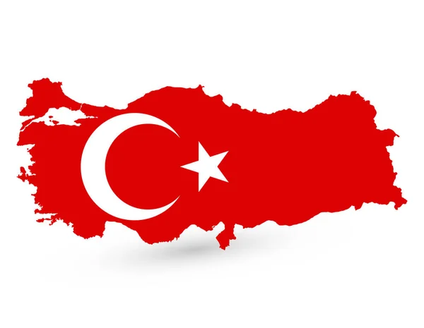 Mapa Turecka Vlajkou Uvnitř Krocaní Mapa Vektorová Ilustrace — Stockový vektor