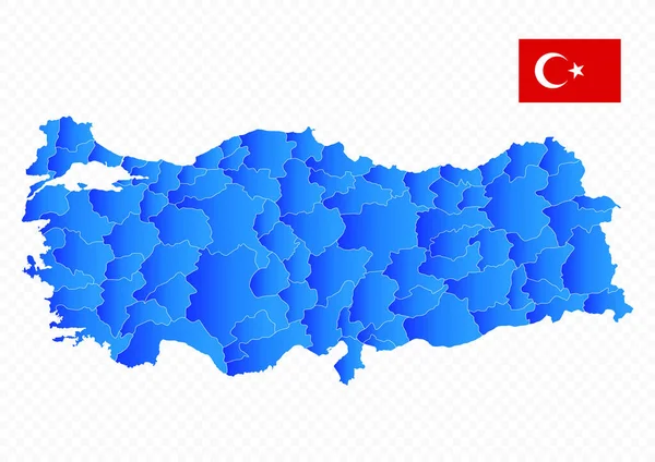 土耳其地图和国旗 没有文字 图像包含具有地图等高线的图层 高度详细的病媒说明 — 图库矢量图片