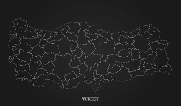 深色背景下土耳其的抽象线路图 矢量图解 所有元素都在清晰标注的可编辑层中分离 — 图库矢量图片