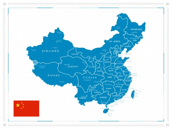 Chińska Mapa Ilustracja Wektora — Wektor stockowy