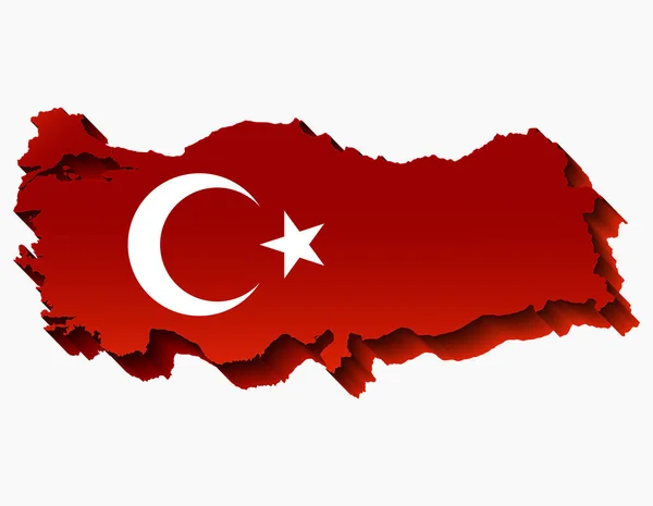 带有国旗的土耳其地图 土耳其地图 病媒图解 — 图库矢量图片