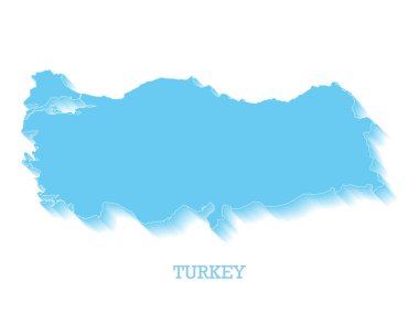 3D Turkey Map Isolated on white. Vector illustration.