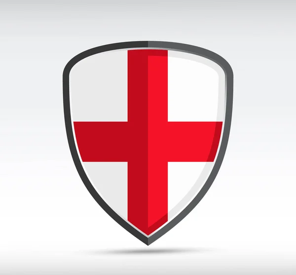 Icono Del Escudo Con Bandera Del Estado Inglaterra País Bacground — Vector de stock