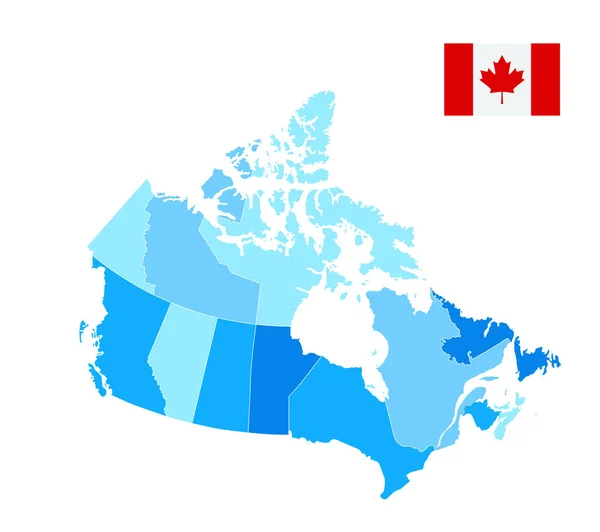 Canada Map Cutout White Text Vector Illustration Regions Provinces — Stockový vektor