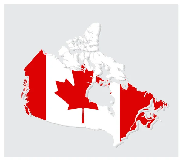 Canada Flag Map Highly Detailed Vector Illustration — Διανυσματικό Αρχείο