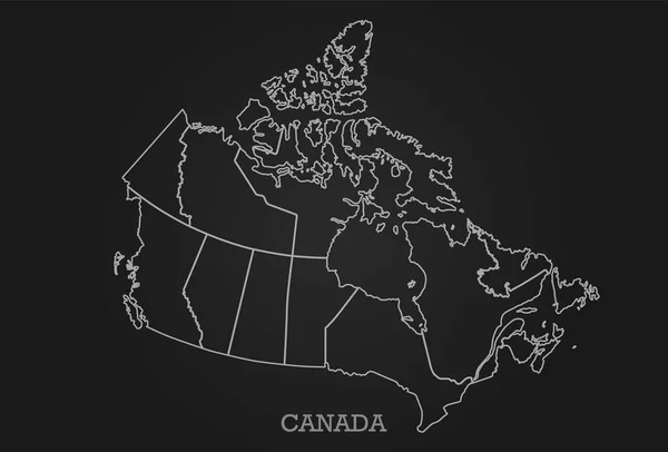 Carte Canada Ligne Abstraite Sur Fond Sombre Illustration Vectorielle — Image vectorielle