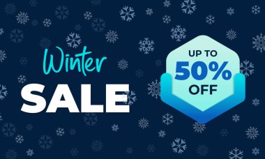 Modern Kış Satışı Bayrağı ve Cool Blue Gradient Tasarımı