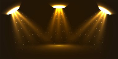 Altın Üçlü UFO Spotlight Işık Arkaplanı