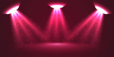 Kırmızı Üçlü Neon Işın Spotlight Arkaplanı