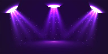 Mor Üçlü Neon Spotlight Işını