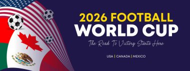 2026 Dünya Futbol Kupası Kırmızı Soyut Sancak