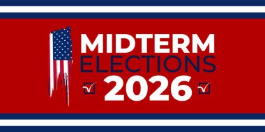 Modern vatanseverlik grafikleri, temiz bir düzen ve canlı renklerin yer aldığı 2026 Vize Seçimleri siyasi kampanyalar ve terfiler için mükemmel.