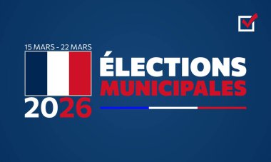 Koyu Mavi Fransız Belediye Seçimleri 2026 Modern Sancak