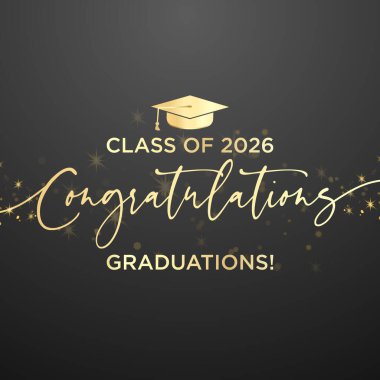 Sınıf 2026 akademik kutlaması için mükemmel bir mezuniyet tasarımı oluşturuldu.