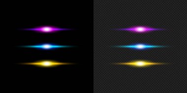 Parlayan kenarları olan katmanlı renkli ışık demetleri, fütüristik görüntüler ve dijital enerji etkileri için mükemmel.