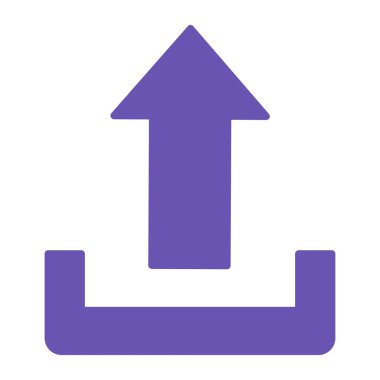 Colored Upload Icon. Vector Illustration. The Process of Transferring Data from a Computer or Device to the Internet. Download Concept