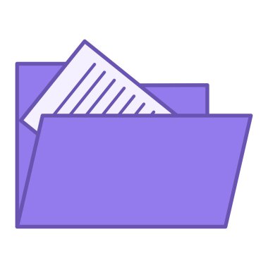 Colored Folder Icon. Vector Illustration. File System Object for Organizing and Storing Other Files and Folders. Download Concept