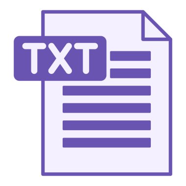 Colored Text File Icon. Vector Illustration. Computer File Containing Text Data. Download Concept