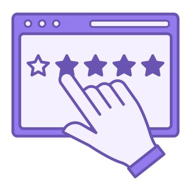 Renkli Sınıflandırma Simgesi. Vektör İllüstrasyonu. Şirket veya Ürün Derecelendirme, Çevrimiçi Müşteri Görüşü. Geribildirim Kavramı