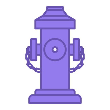 Renkli yangın musluğu simgesi. Vektör İllüstrasyonu. Yangın söndürme aygıtı. Acil bir durum. İtfaiyeci Konsepti