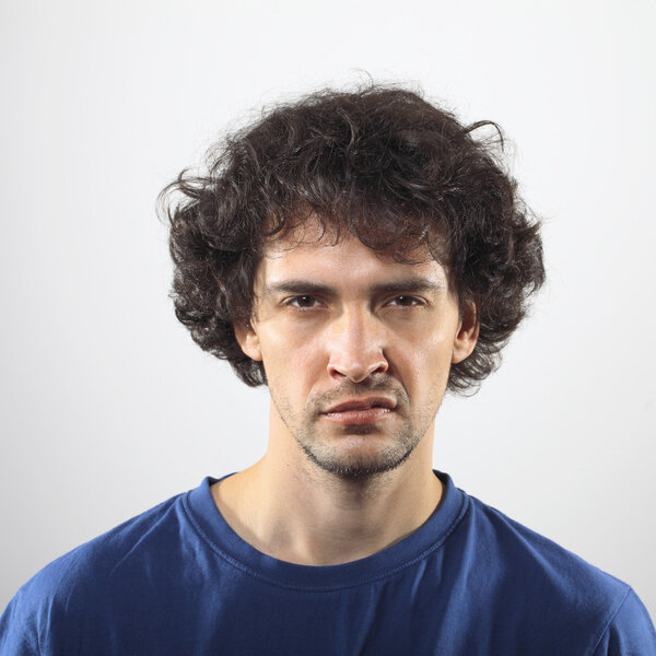 Angry man portrait.