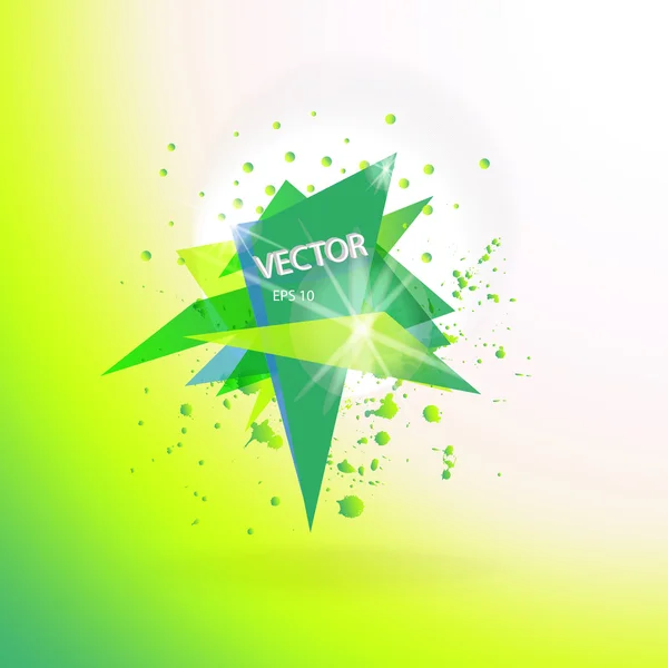 Vector abstract background template with triangle banner. — Stock Vector