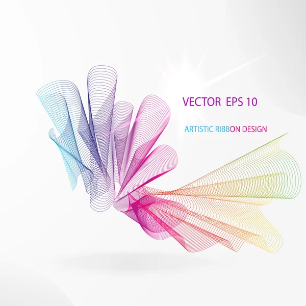 Vector artistic fractal ribbon design. — Stock Vector
