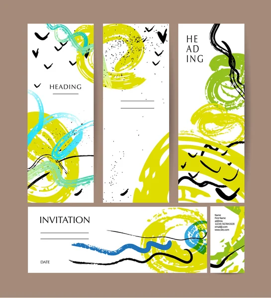 Colección vectorial de tarjetas de trazo creativas abstractas . — Archivo Imágenes Vectoriales