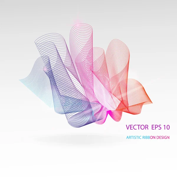 Vector artistic fractal ribbon design. — Stock Vector