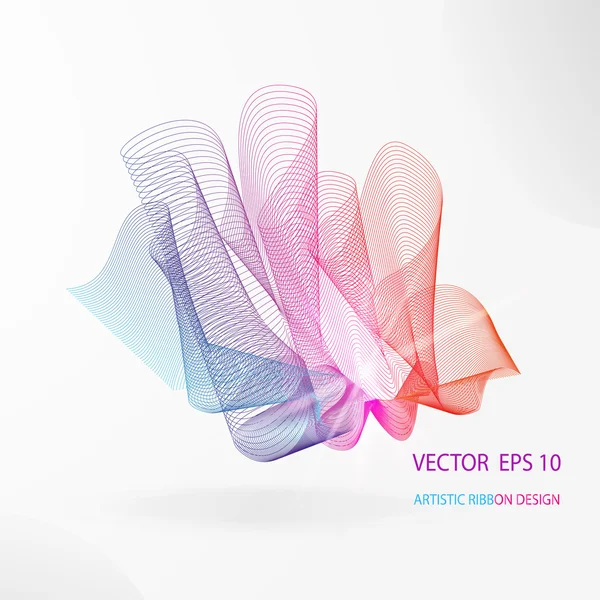 Vector artistic fractal ribbon design. — Stock Vector