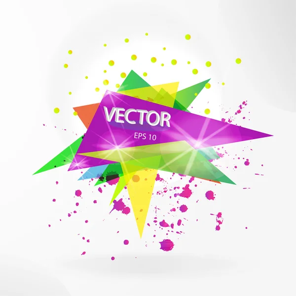 Vector abstract background template with triangle banner. — Stock Vector