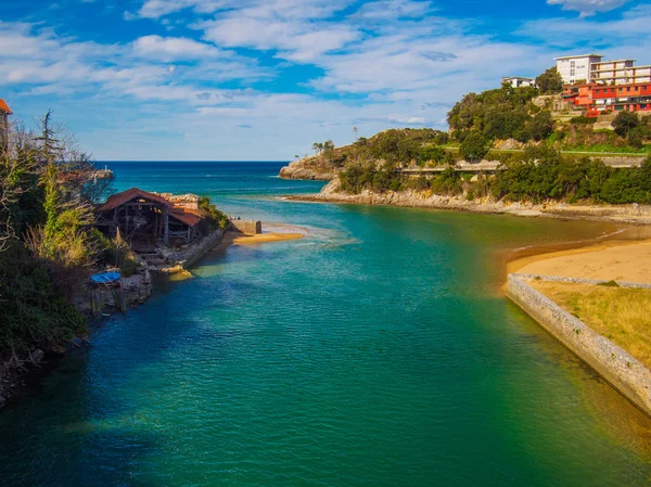 Lekeitio beach island on sunny day — Stock Photo, Image