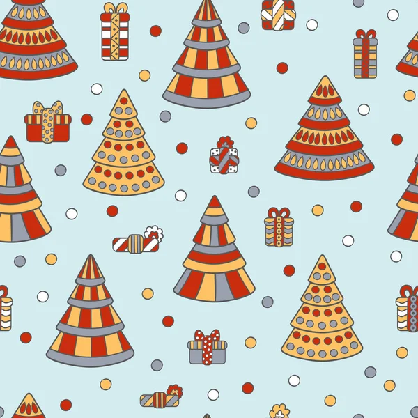 Modèle Noël Vectoriel Sans Couture Avec Des Arbres Noël Des — Image vectorielle