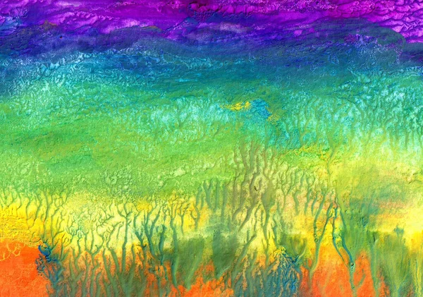 Motif Abstrait Fait Main Fond Multicolore Texture Peinture Aquarelle Paysage — Photo