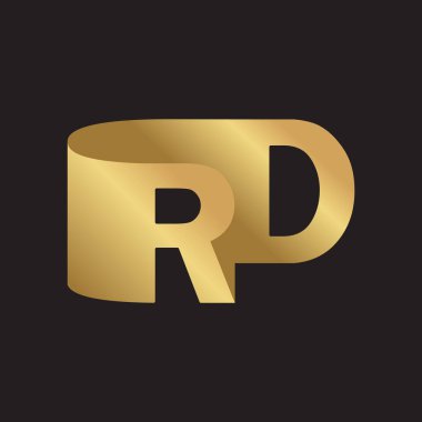 P harfi, altın logo, altın alfabe. Şirket, iş logosu.