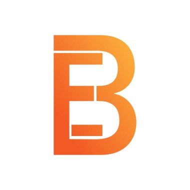 B harfi logo tasarım vektör şablonu