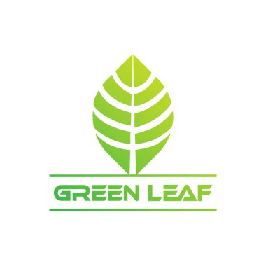 yeşil yaprak logosu tasarım şablonu vektör çizimi, yaprak simgesi, sembol, simge, yaratıcı logo kavramı.