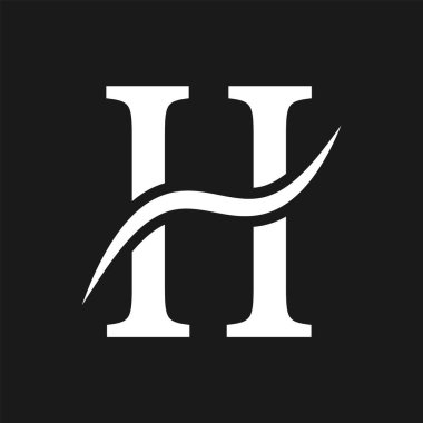 İlk harf h logo tasarım şablonu. Soyut h harfi h logo tasarım vektör şablonu.