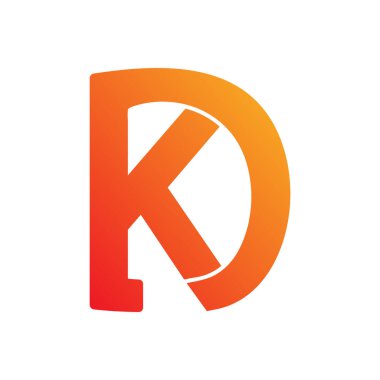 İlk logo harfi k turuncu siyah turuncu modern tasarım.