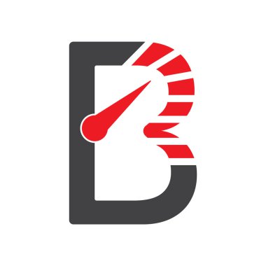 b harfi logo tasarımı şablon çizimi