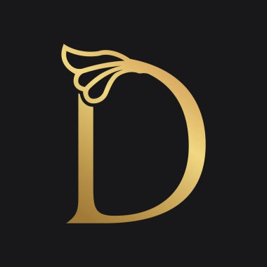 Yaprak logosu dizayn şablonlu altın harf g