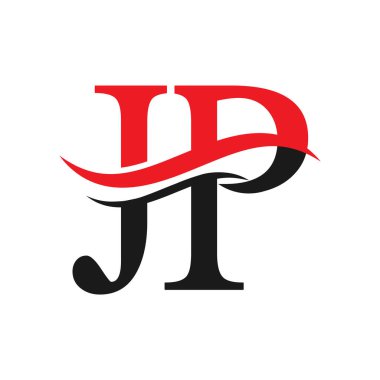 Kırmızı ve siyah harflerin vektör illüstrasyonu jj