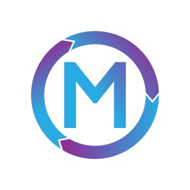 m logo vektör çizim şablonu