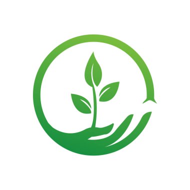 Yeşil Yaprak Vektör Logosu Tasarımı