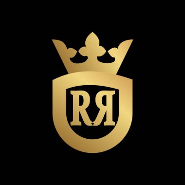 İlk harf b altın kalkan ve taç simgesi