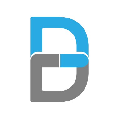 D harfi logo tasarım şablonu ögeleri