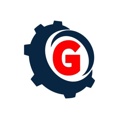 Gear Logo Şablonu vektör çizimi tasarımı